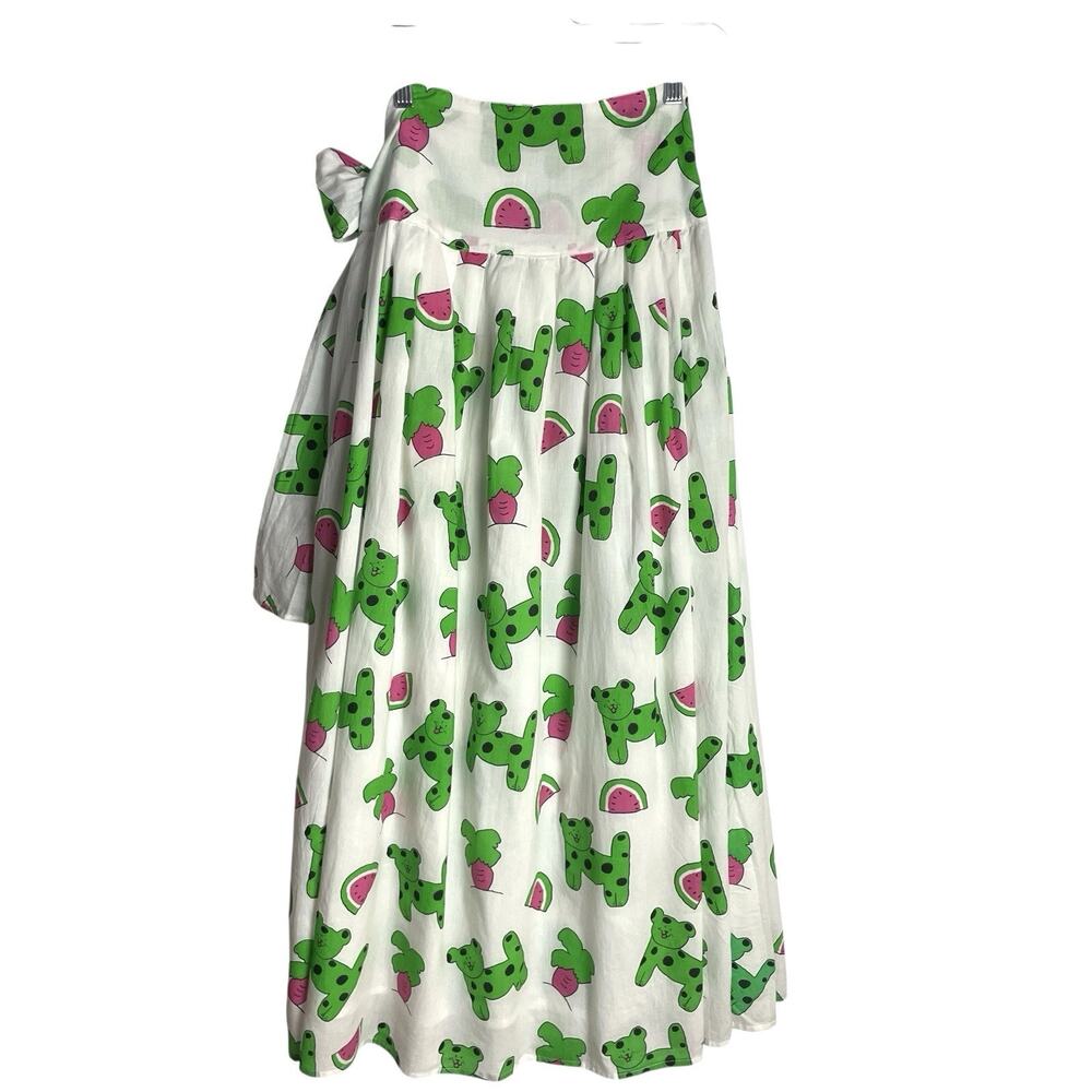Mary Marshmallow Womens Snappy Turtle Wrap Skirt Free Size Puppy Watermelon Nwt View 3